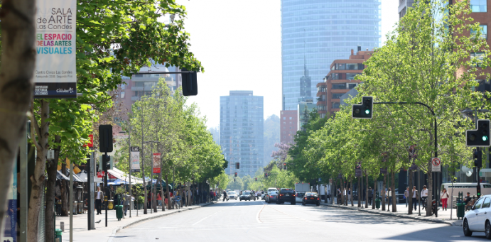 Isidora Goyenechea Street in El Golf - Santiago